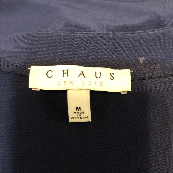 Chaus hi-lo shirt Navy lace up front sz M NWOT - Picture 7 of 8